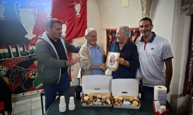 Milan Club San Pancrazio Salentino: auguri al socio decano Pancrazio Risolo