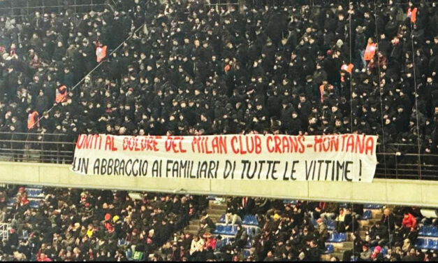 Milan-Genoa: lo striscione della Curva Sud per il Milan Club Crans-Montana