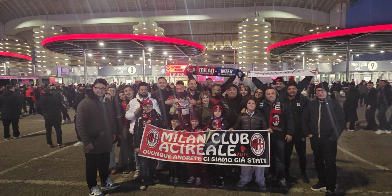 Milan Club Acireale a San Siro per il derby Milan–Inter nel giorno della Festa della Donna