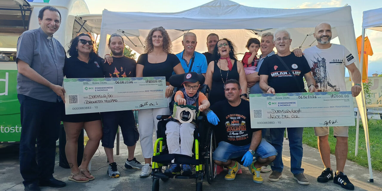 Milan Club Fontanafredda O. Tognon: festa del tesseramento e 4.000 euro donati in beneficenza